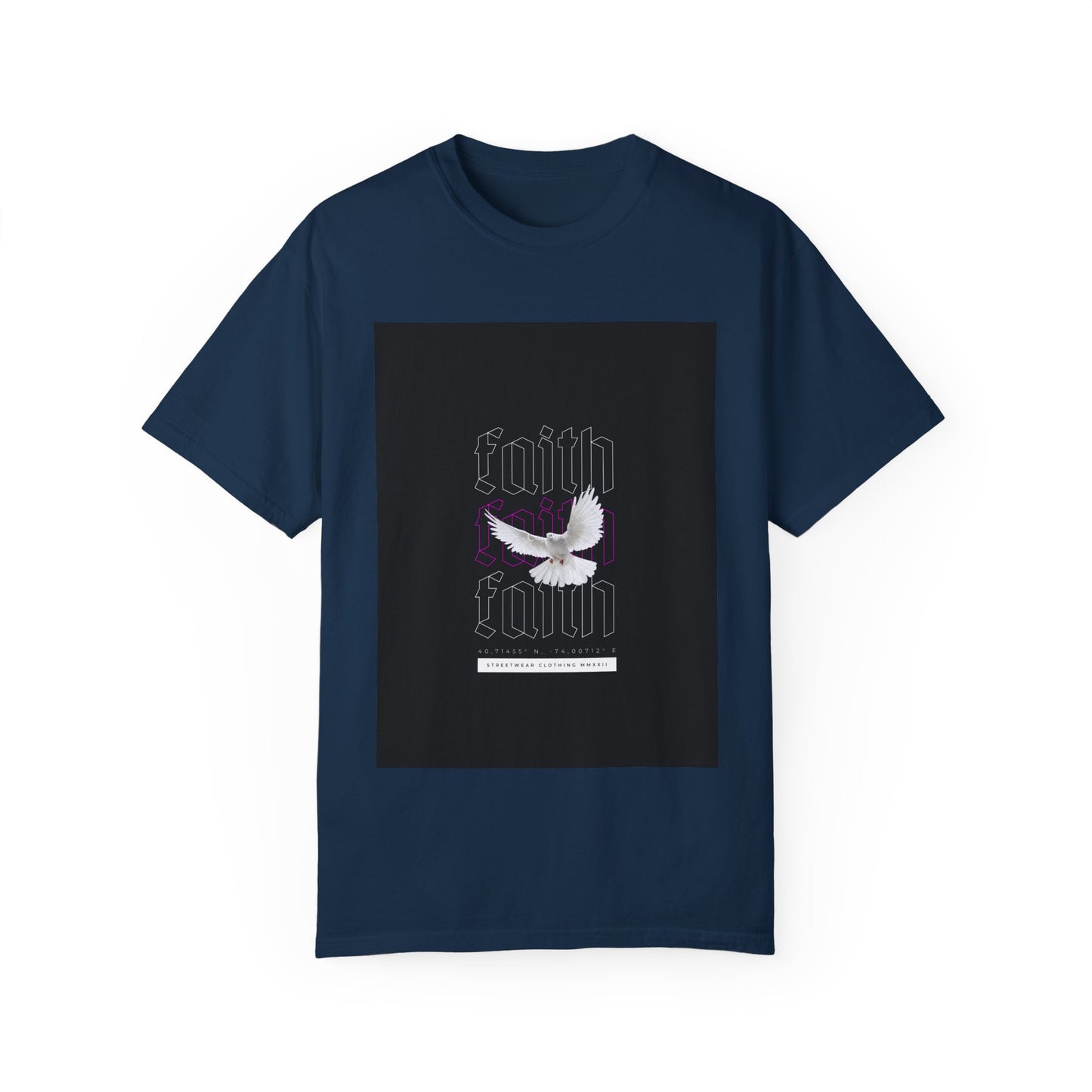 Unisex Garment-Dyed Faith T-Shirt - Inspirational Design with Dove - Perfect for Spirituality and Everyday Wear