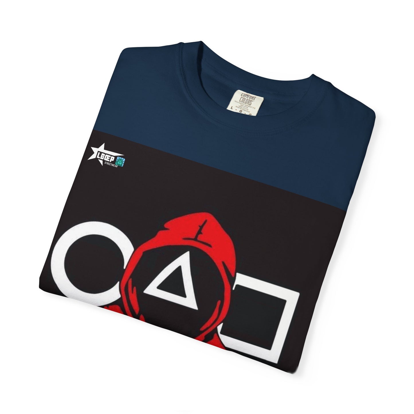 Squid Game Red Hood T-Shirt — Mask Symbols Circle Triangle Square Graphic Tee