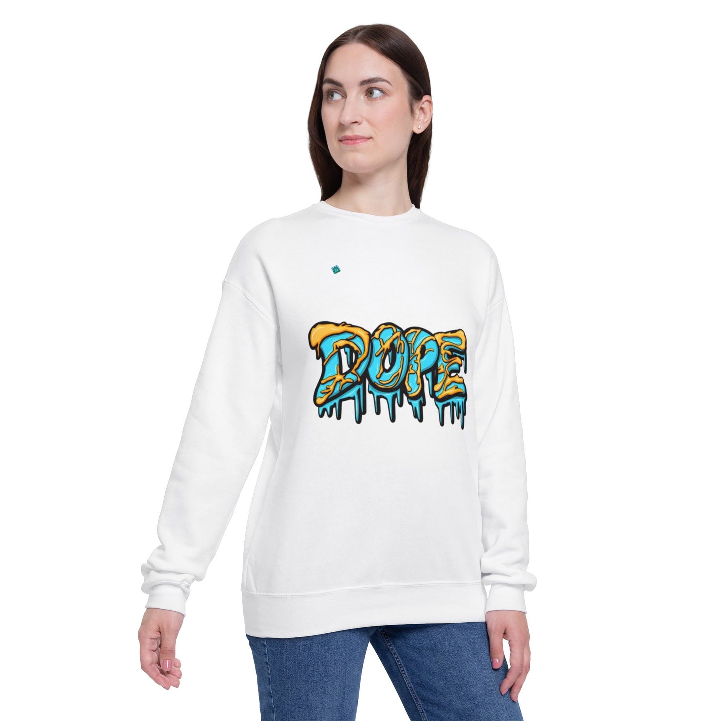 Colorful Graffiti 'DOPE' Unisex Drop Shoulder Sweatshirt